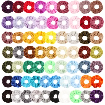 

65 Pcs Korea Velvet Hair Scrunchie Elastic Hair Bands Solid Color Women Girls Headwear Ponytail Holder Hair Accessories
