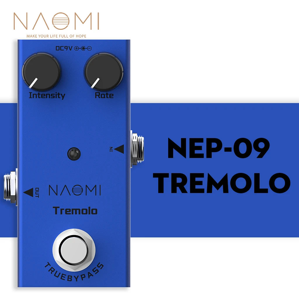 Педаль для гитарных эффектов NAOMI Tremolo DC 9 В электрической гитары интенсивность