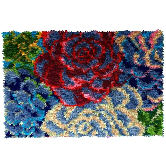 Latch hook rug kits for Adults with Pre-Printed Pattern Hook Carpets  embroidery Tapestry Floral picture DIY Rug Home decoration - AliExpress