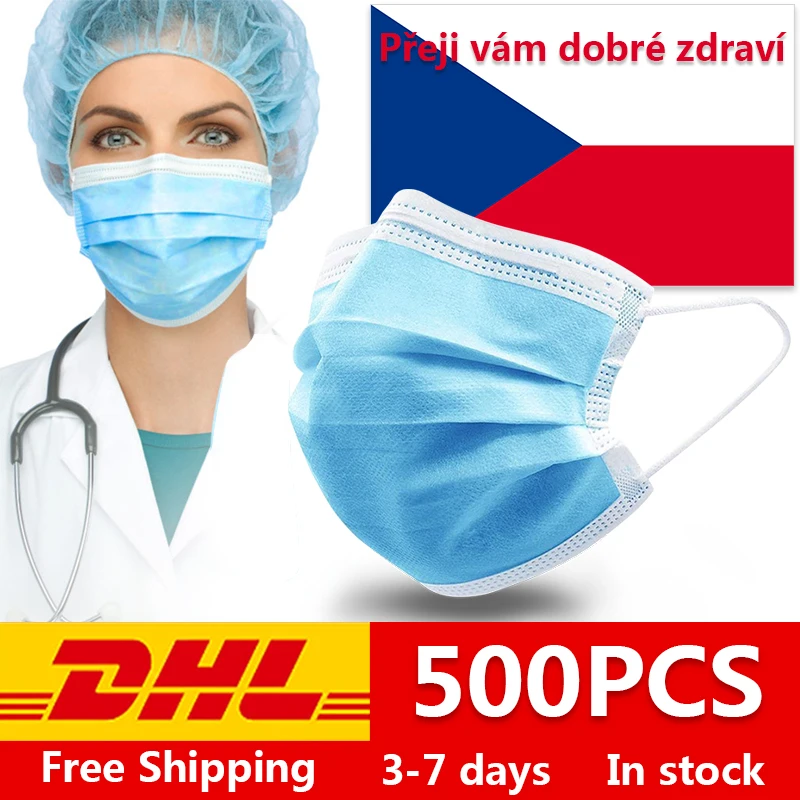 

Hospital Disposable respirator 3 Layers Dustproof Facial Protective Masks Maldehyde Prevent bacterial anti-virus respirator mask