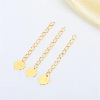 

DIY accessories Au750 G18K gold 3CM heart piece extension chain bracelet necklace clasp chain extension chain