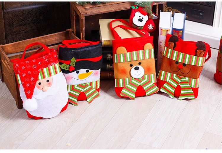 4 шт рождественские украшения нетканые маленькие сумочки рождественские украшения праздничный подарок сумка для подарков Санта-Клауса