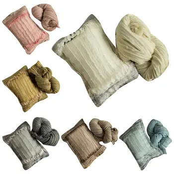 

2 Pcs Newborn Posing Pillow + Blanket Baby Photography Props Kid Photo Accessory K1KC
