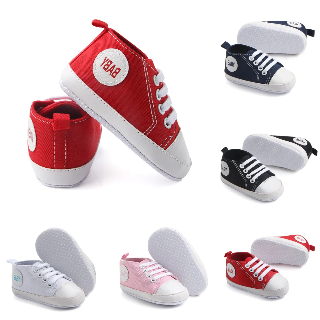 Милые Детские парусиновые кроссовки для маленьких мальчиков и девочек с мягкой подошвой; обувь для малышей 0-18 месяцев