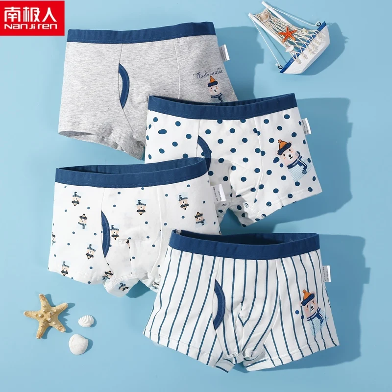 

nanjiren baby boy underwear boys pants Cotton boxer briefs good elasticity loose comfortable breathable healthy 4 packs -010