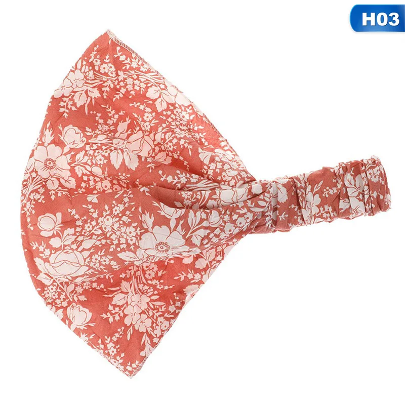 Повязка для волос для девочек, хлопковая Милая повязка с цветочным принтом для детей - Цвет: 3