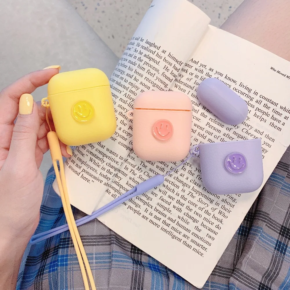 Cartoon Smile Cases For AirPods12 Bluetooth Wireless Earphone Korean Silicone Case For Airpods 2 1 Headphone Cover Charging Box (4)