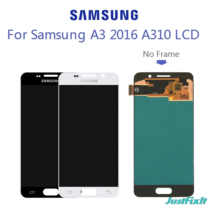 Для samsung Galaxy A3 A310 A310F A310H A310M, протестированный ЖК-дисплей, дигитайзер, сенсорный экран, сборка, контроль яркости