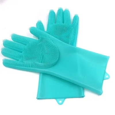 Cleaning-Gloves Scrubber Dish Kitchen-Clean-Tool Magic Silicone Household for 1pair
