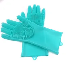 Cleaning-Gloves Scrubber Dish Kitchen-Clean-Tool Magic Silicone Household for 1pair
