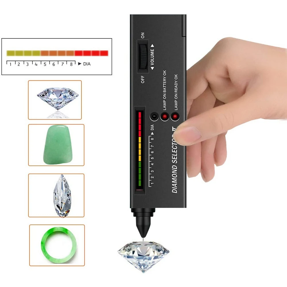 

Professional Diamond Tester Gemstone Gem Selector High Accuracy Jewelry Watcher Tool LED Diamond Indicator Test Pen Tool