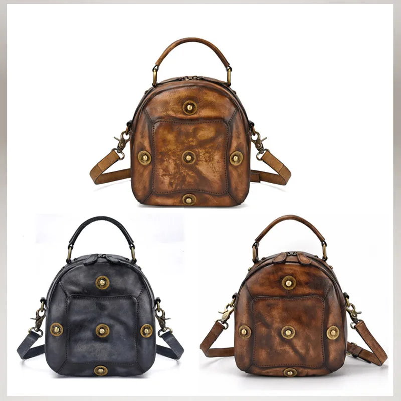 AETOO новая ручная раскраска женская кожаная сумка на одно плечо слойная воловья кожа винтажная сумка