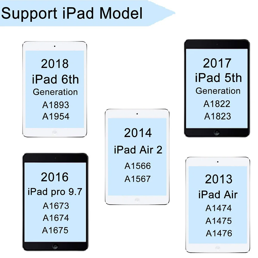 9," Чехол для клавиатуры для iPad 360 Вращающийся ультратонкий умный чехол для клавиатуры для iPad Pro 9,7/iPad Air 2/Air 1,7 цвет с подсветкой