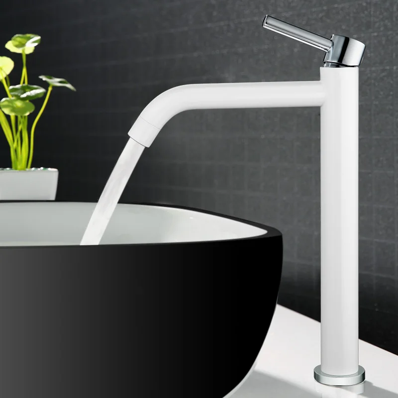 Vidric Tall bath Sink faucet bathroom slim hot and cold Chrome/White/Gold basin water mixer tap bathroom sink faucet High Qualit