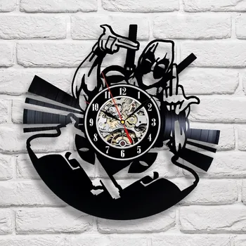 

Deadpool Vinyl Wall Clock Modern Design LED Lighting Clocks Mute Black Hollow Classic CD Wall Watch Quartz Mechanism Home Decor