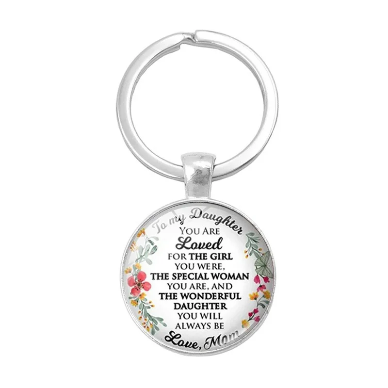 

To MY daughten LOVE Mom Time Stone Keychain Metal Key Ring MOTHER'S Day Gift