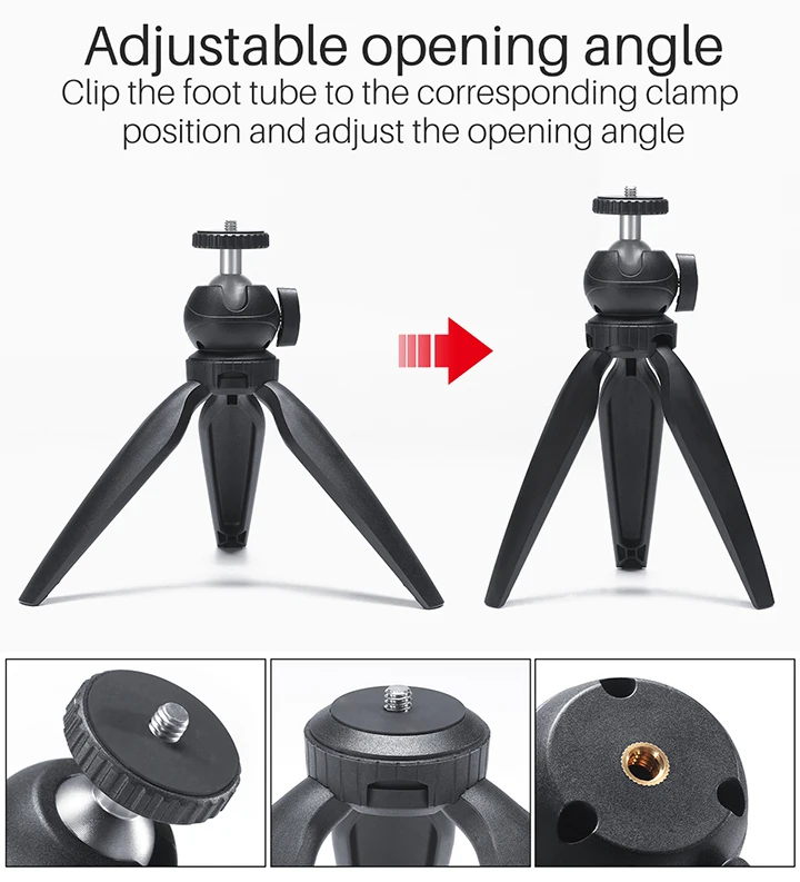 Ulanzi Mini Tripod, Cell Phone Tripod, Tabletop Holder Tripod Stand for iPhone/Camera/DLSR/Android Smartphone/Projector