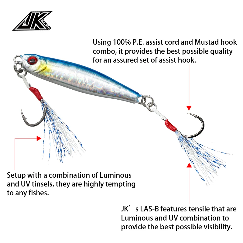 JK LAS-B Fishing Luminous Single Assist Hook Set Iseama Hooks High Carbon  Steel Fish Hooks Japan Light Fishhooks Accessories - AliExpress 18