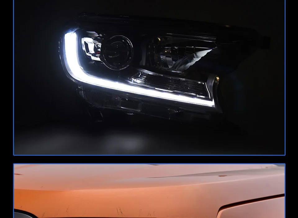 Фары для Ford Everest- Ranger DRL дневные ходовые огни головная лампа светодиодный Биксеноновая лампа Противотуманные фары, аксессуары для автомобиля