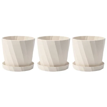 

Plastic Indoor Flowerpot with Drain Hole and Tray Garden Flowerpot, Used for Succulents, Flowers, Cacti
