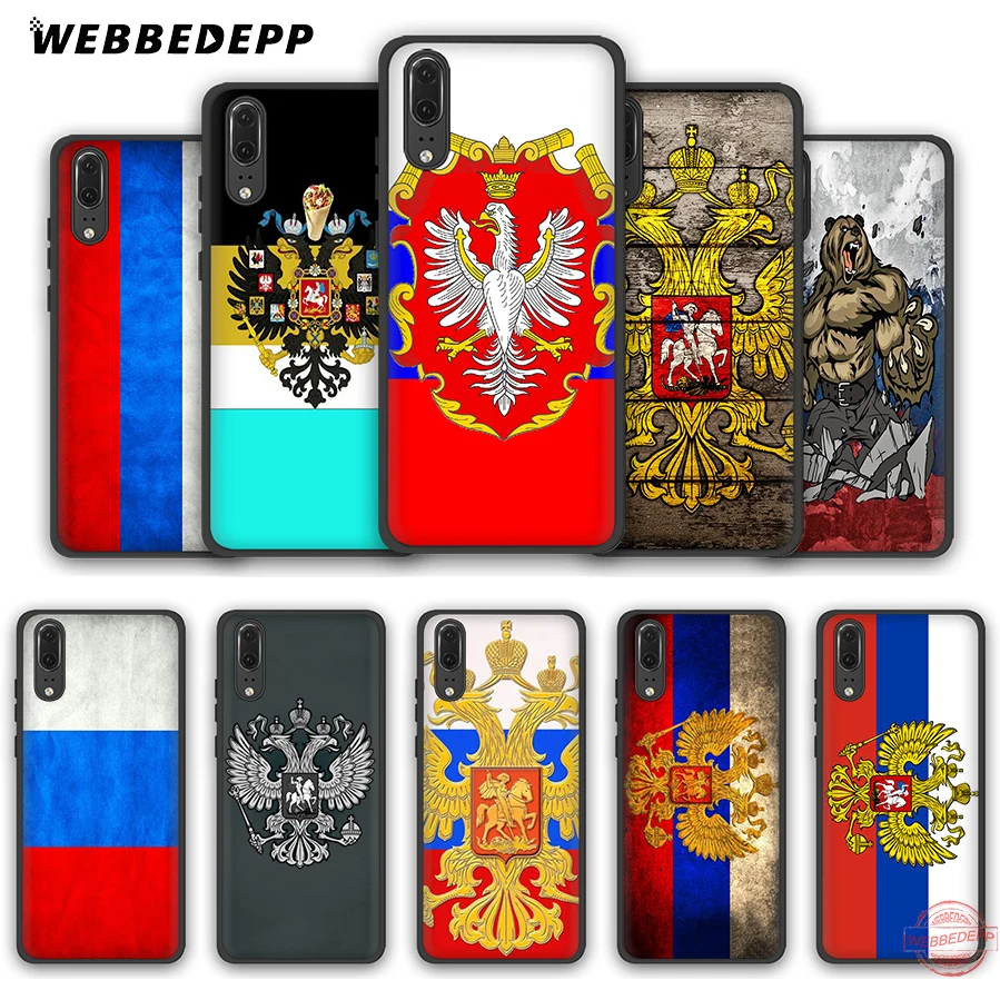 WEBBEDEPP Russian flag national emblem Soft Case for Huawei P Smart Z Plus 2018 2019 &amp Y6 Y7 Y9 Prime V20 | Мобильные телефоны и