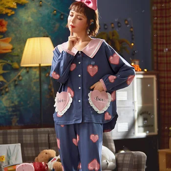 

Pajama Sets Women Striped V-neck Long Sleeve Pocket Womens Plus Size 2XL Soft Korean Style Home Clothing Elegant Leisure Simple