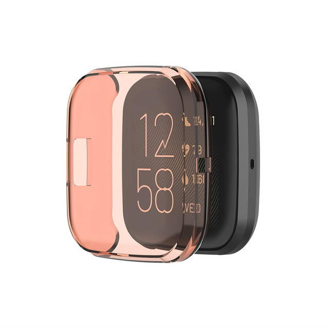 Fitbit versa 2 Watch Full Cover Glass Screen Protector Soft Ultra-Slim Clear TPU Smartwatch Protector Case Full Cover