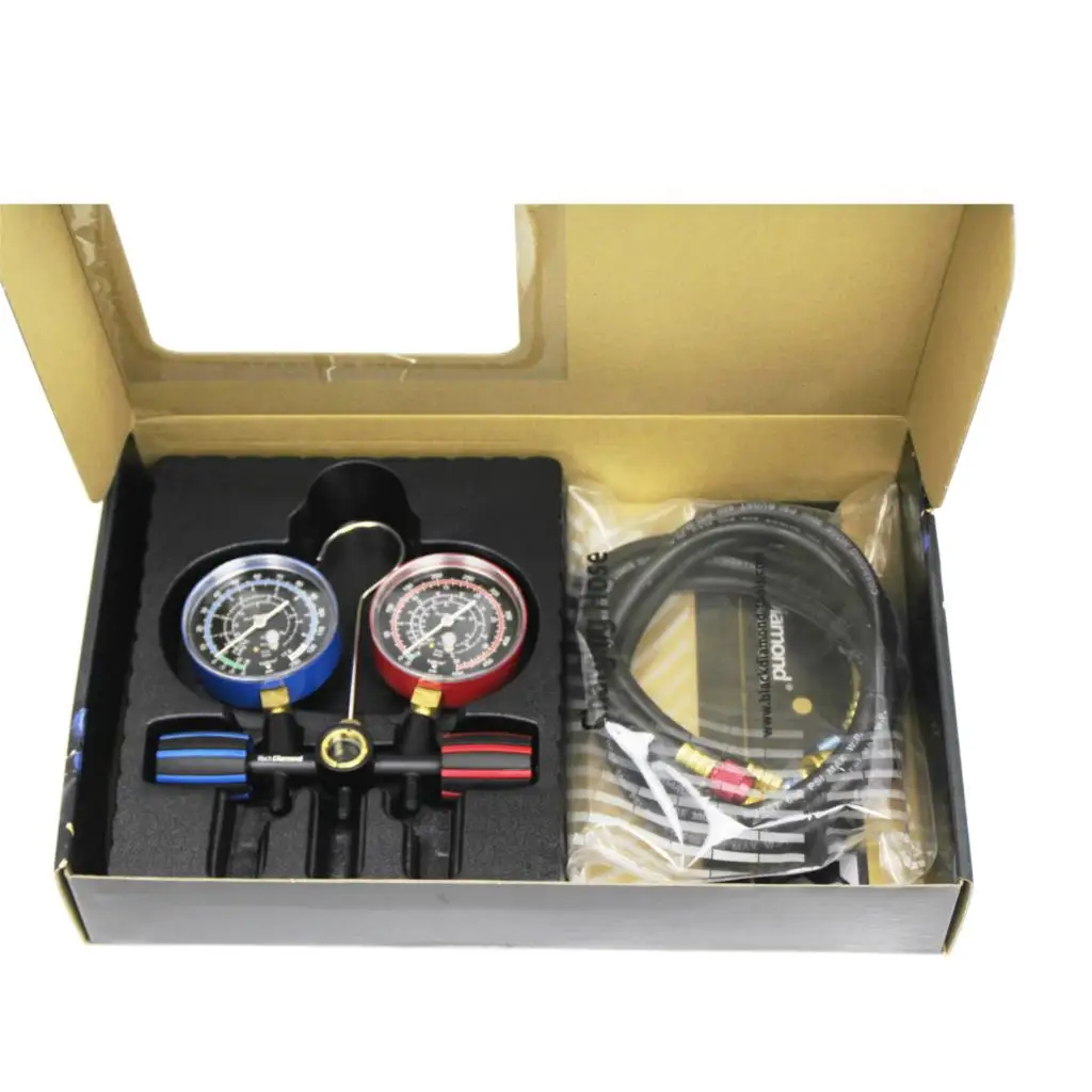 

21353 Black Diamond testing manifold gauge set refrigerant fluoride Table for R22 R134a R404A