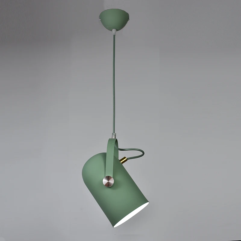 Baratos Minimalismo nórdico ángulo de caída ajustable E27 pequeñas luces colgantes, lámpara de iluminación para decoración del hogar y luz de punto de exposición de Bar