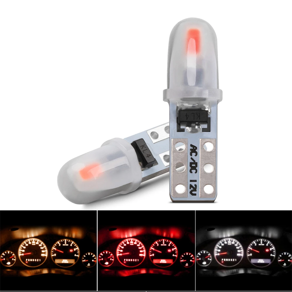 Luces LED T5 de para coche, lámpara de tablero de instrumentos de coche, bombillas de calibre de cuña, diodo blanco DC 12V, 2x3014 Chips, Uds.|Lámpara de - AliExpress