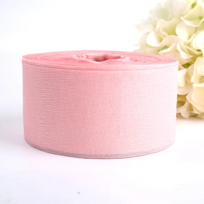 6CM salmon pink 50 м/лот, 6 см, морщинка, пряжа, твердая лента, праздничные, вечерние, подарок, Decoratio, сделай сам, украшение для волос, аксессуары, украшения для детского душа - Цвет: 6CM salmon pink