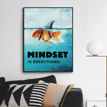 

Underwater goldfish water shark Fish Animal Canvas Painting Mindset Posters and Prints Cuadros Wall Art Picture for Living Room