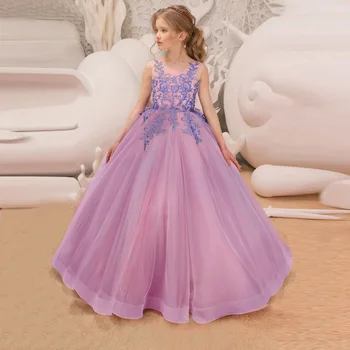 

Fancy Flower Girl Long Gown for Princess Party Dress Children Formal Clothes Kids Dresses for Girls Wedding Evening Clothing