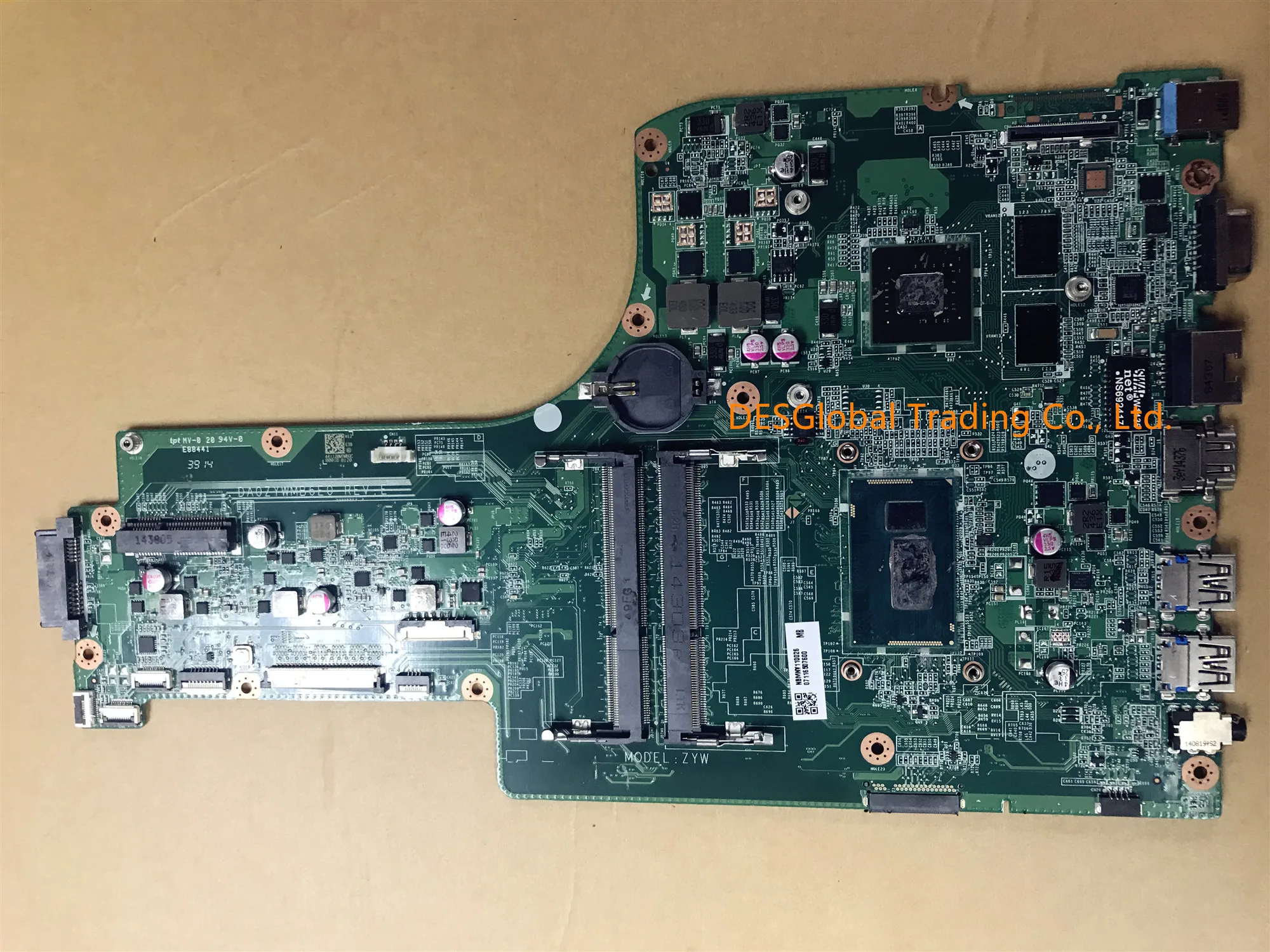 Ideal  For ACER Aspire E5-771G E5-771 ZYW Mainboard I3-4030U SR1EN Laptop Motherboard DA0ZYWMB6E0 NBMNY110
