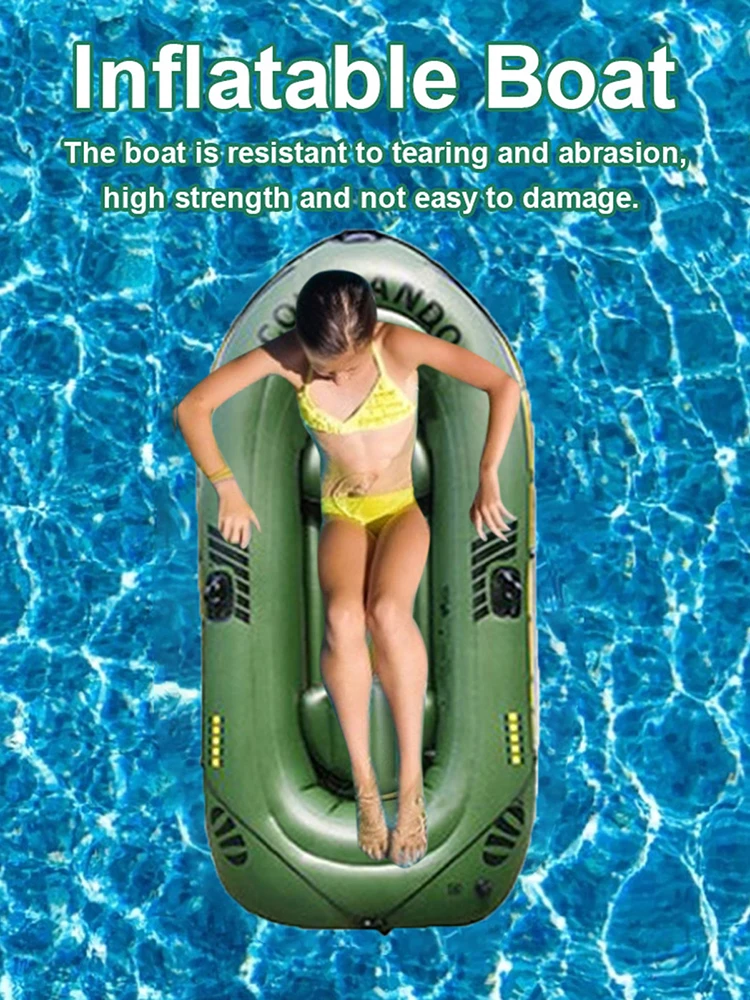 Iatable Boat Drifting Boat Iatable Seat Cushion Waterproof Wear-resistant Comfortable For 2/3 Person Kayak