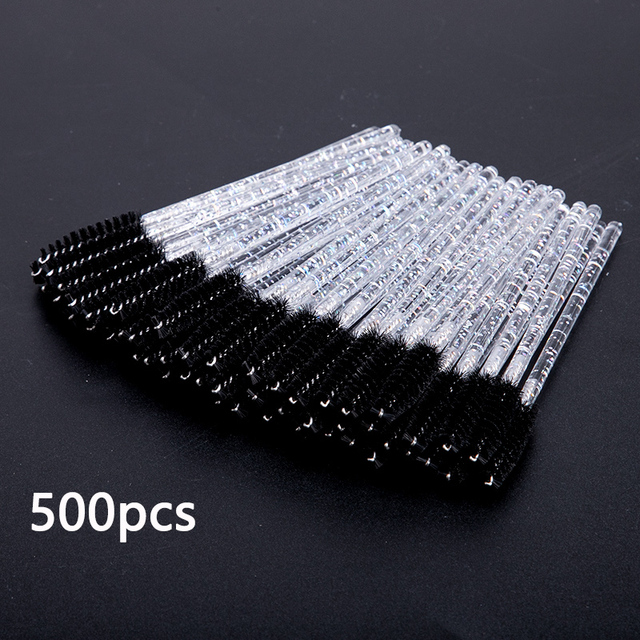 Disposable Crystal Eyelash Brush Comb Eyelashes Extension Brush For Eyelash Extension Mascara Wands Makeup Tools