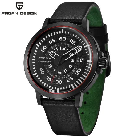 PD 2766-6 PAGANI Дизайн Япония movt мужские часы Топ Роскошные Водонепроницаемые кожаные кварцевые часы для мужчин Уникальный дизайн полый календарь Мужские часы - Цвет: PD 2766-6