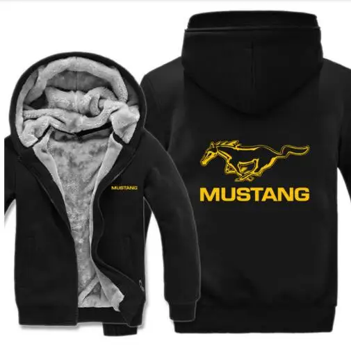 Ford Mustang Hoodies Jacket Winter Mans Unisex Casual Wool Liner Fleece Man Coat Mustang 50 Years Sweatshirts Pullover - Цвет: 8