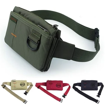 

Men Women Nylon 4 Pockets Waterproof Waist Packs Fashion Male Wear Resistant Black Fanny Pack Messenger Shoulder Bag