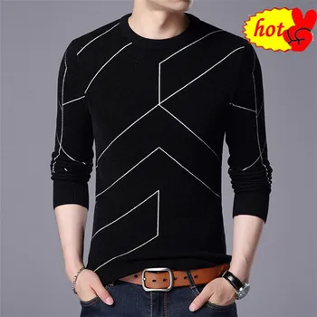 

Autumn 2020 New Winter Fashion Clothing Pullover Mens Sweaters O Neck Slim Fit Breathable Solid Color Sweaters For Men
