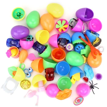 

12pcs Colored Easter Eggs Filled with Toys for Easter Party Favors Children Gifts Party Giveaway Toys Surprise Sets Random Style