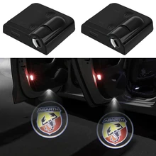 2x2019 автомобильный Стайлинг беспроводной светодиодный Автомобильный Дверной знак Добро пожаловать логотип Световой Лазерный проектор призрачная лампа для Fiat Abarth Punto 500 stilo ducato