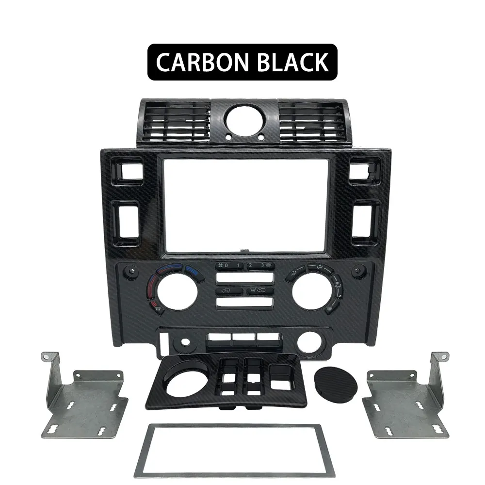 US $148.00 Car Styling Tuning Interior Parts Double Din Fascia Kit For Land Rover Defender Glossy Black Matt Black Carbon Look