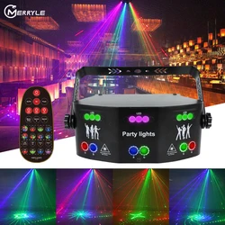 Lumière Laser de scène professionnelle DMX 15 yeux, télécommande DJ Disco effet stroboscopique lumière commande vocale pour fête de noël 