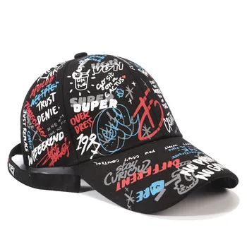 

Letter Baseball Cap Graffiti Sun Hip Hop Cap Visor Spring Hat Men Adjustable Snapback Cotton Cap For Women Men Hats