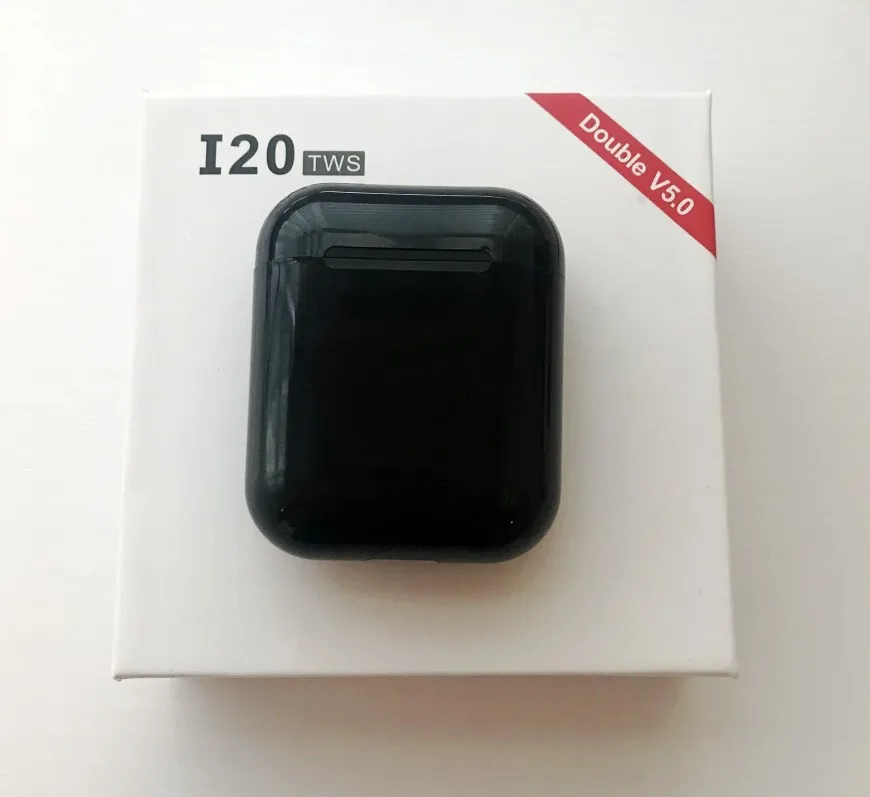 Black I20 TWS+ Сенсорная функция+ Беспроводная зарядка Bluetooth 5,0 наушники 4D Бас Звук гарнитура PK W1 чип i10 i12 i13 i60 i80 i100 TWS - Цвет: Black