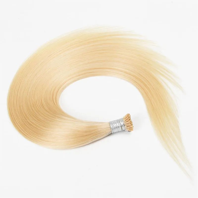 Hair Straight 613 Colored Nail I Tip Microlinks Hair Extensions Real Human Virgin Bundles100pcs/ Set Remy Ring