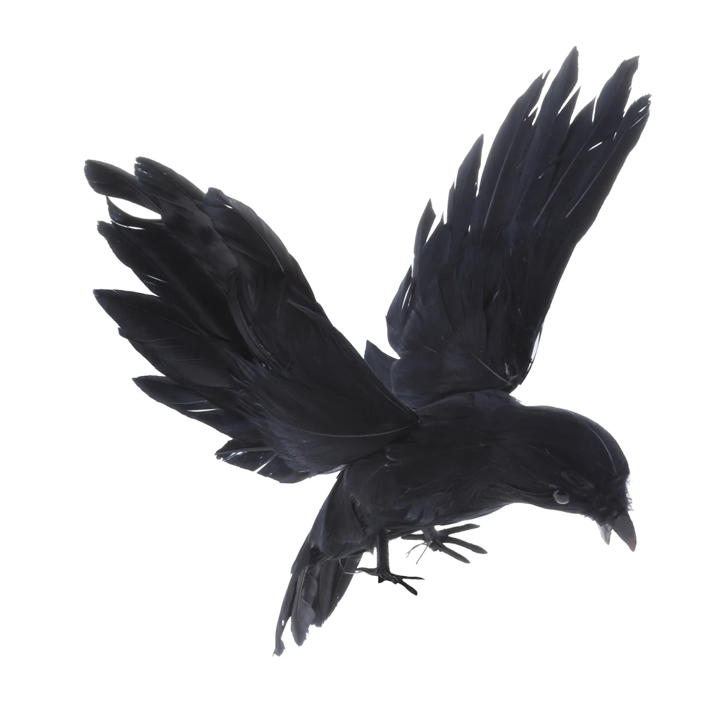 Plastic Feather Flying Crow Decoy Birds Scarer Scarecrow Ornament Plastic Feather Flying Crow Decoy Birds Scarer Scarecrow Ornament