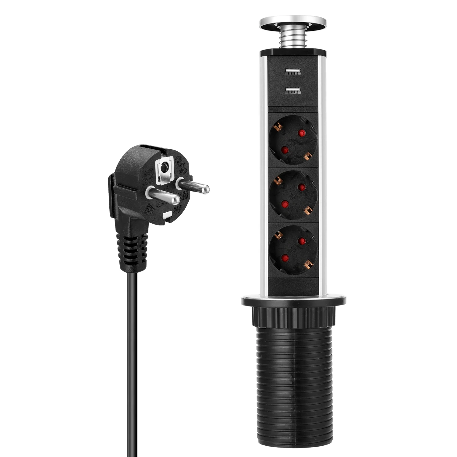 Многофункциональная розетка USB для кухонного стола с вилкой европейского стандарта, водонепроницаемая розетка для шкафа, скрытая интеллектуальная подъемная офисная розетка