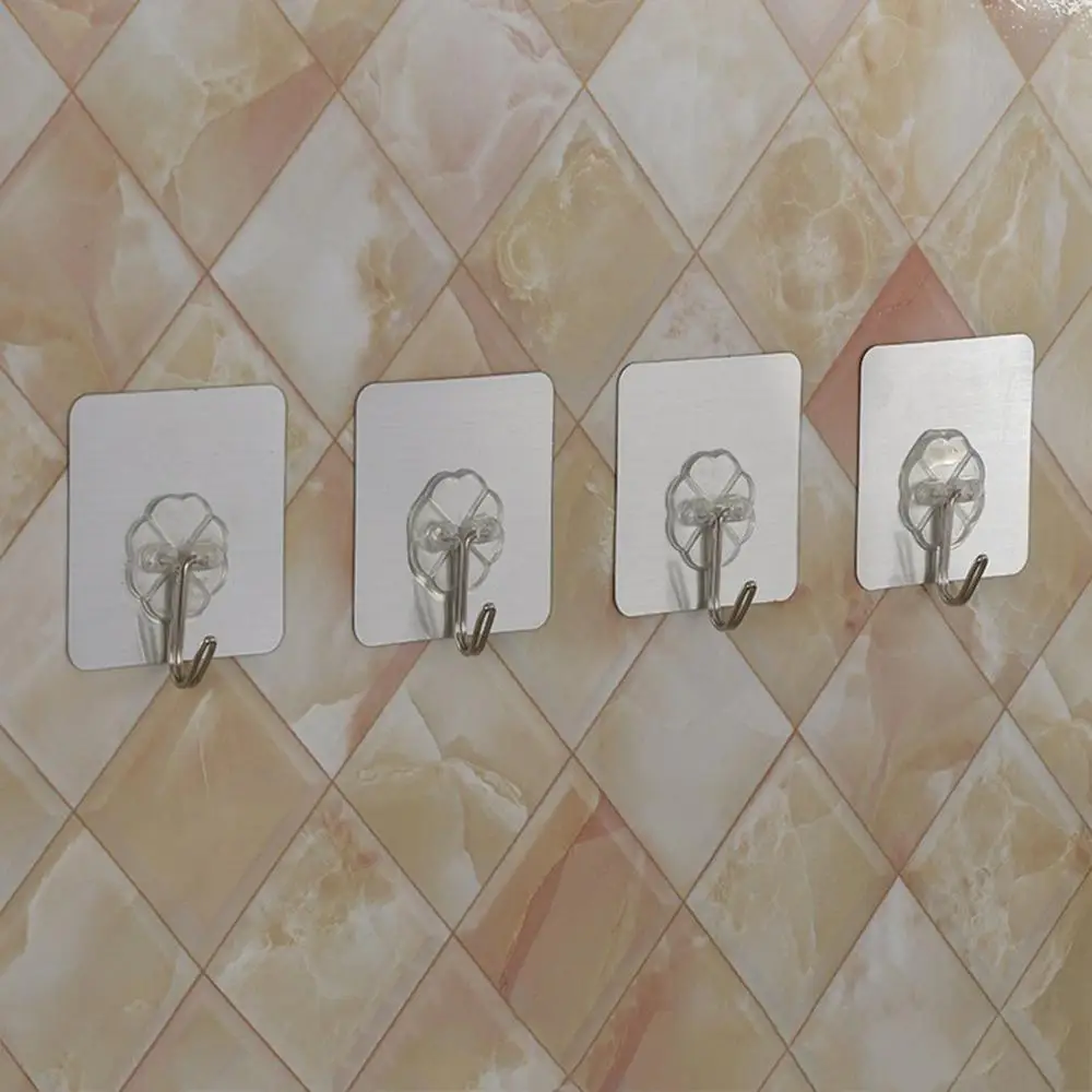 Bathroom Power Hook Shaver Shape 304 Stainless Steel Wire Drawing Process Adhesive Hook Double Hooks Nailless Hooks